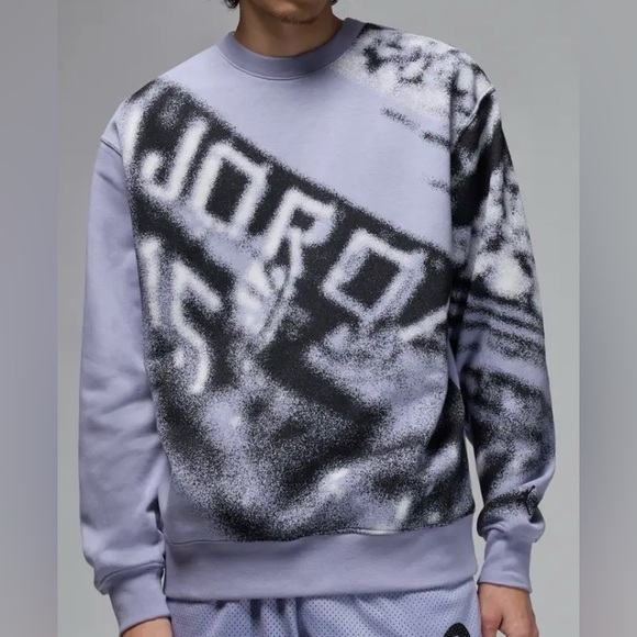 Professional Athletes Air Jordan Blue Graphic Crewneck Sweatshirt Blue-Size XL